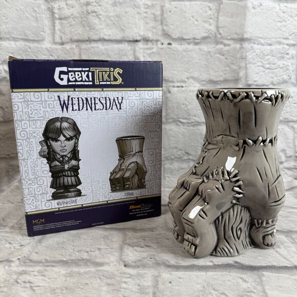 Geeki Tikis Wednesday Addams and Thing Tiki Mugs Jenna Ortega Netflix Show NEW - Picture 3 of 11